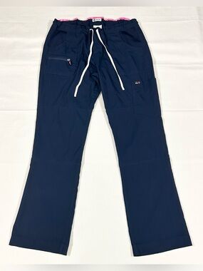 Koi Lite Women’s Size M Regular Slim Fit Cargo Scrub Medical Stretch Pants Blue